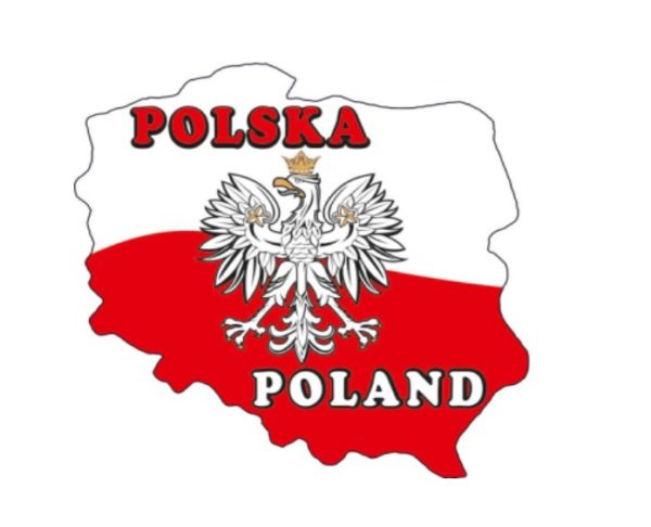 Magnet carte de la Pologne drapeau
